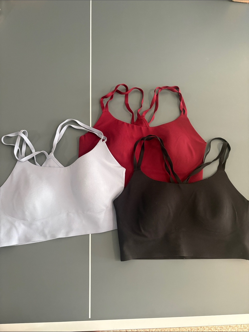 aerie Seamless Double-Strap Bralettes - Wine Red, Baby Blue & Black